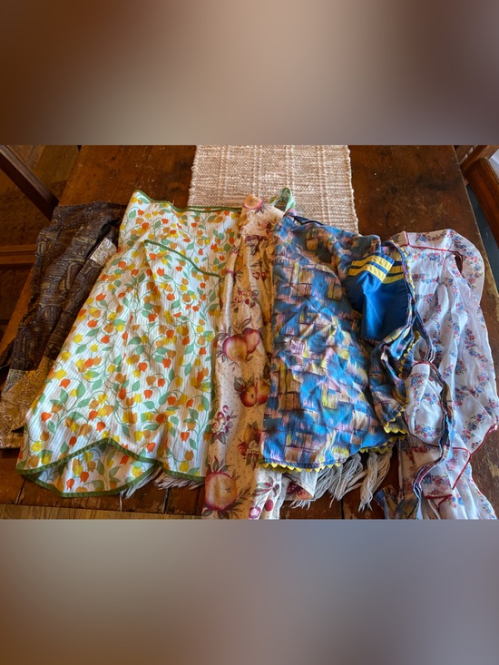 Handmade Accessories - Adorable set of 5 vintage aprons